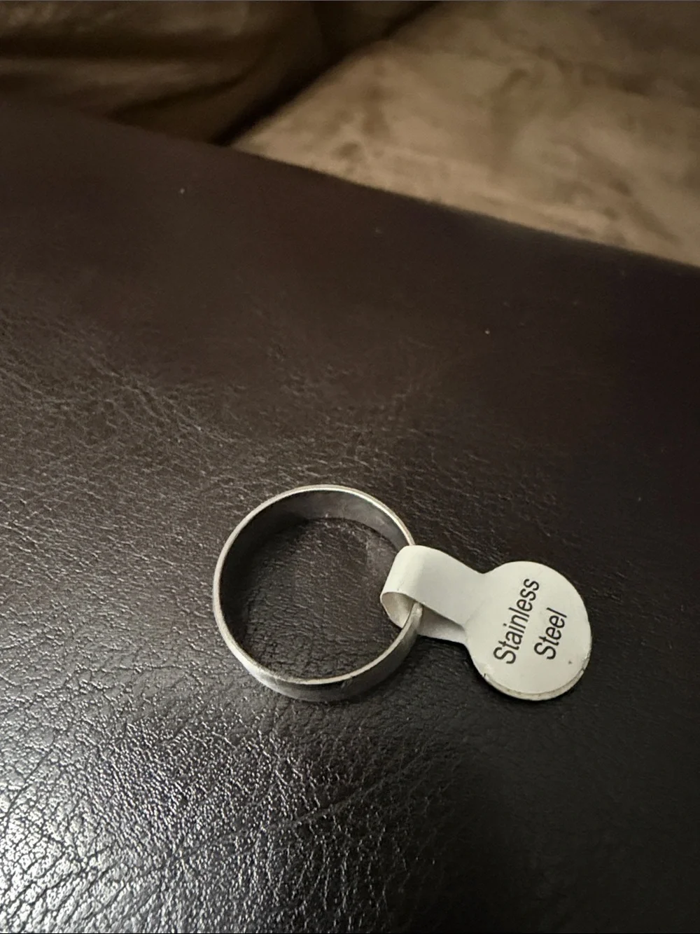 NWT Brushed Stainless Steel Band Ring - Silver Size 7